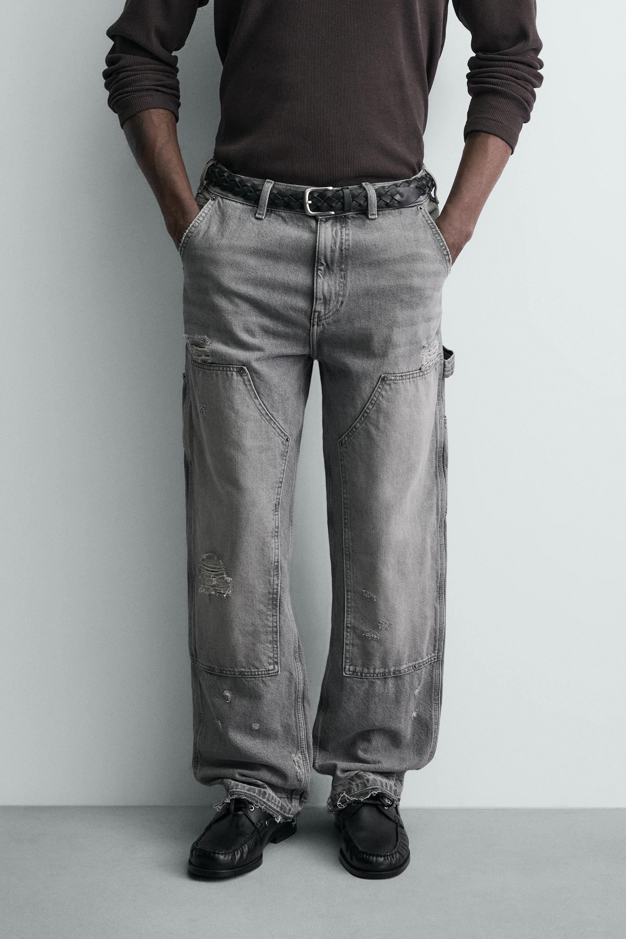 WASHED CARPENTER POCKET JEANS